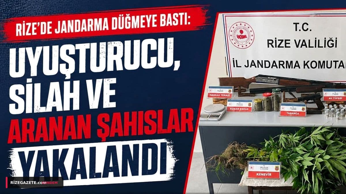 Rize'de Narkotik ve Aranan Şahıs Operasyonu: 6 Gözaltı, Çok Sayıda Suç Unsuru Ele Geçirildi
