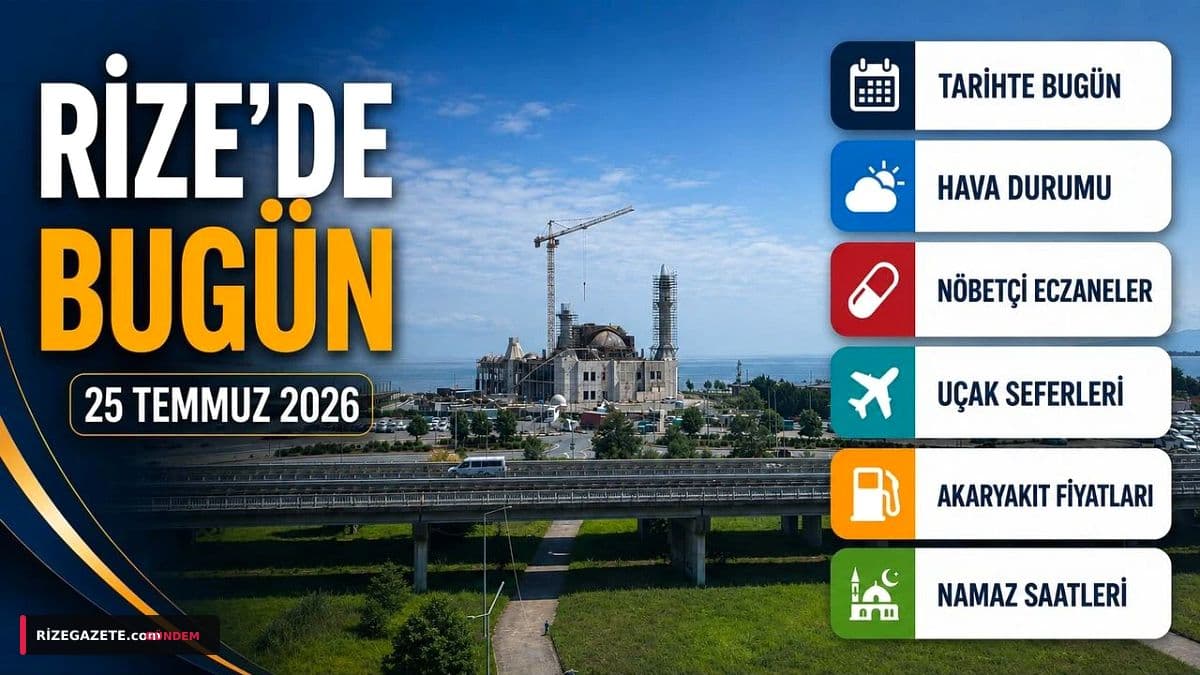 Rize'de 25 Temmuz 2026: Bulutlu Hava, Yoğun Havalimanı Trafiği ve Çaykur Rizespor'dan Önemli Hazırlık Maçı